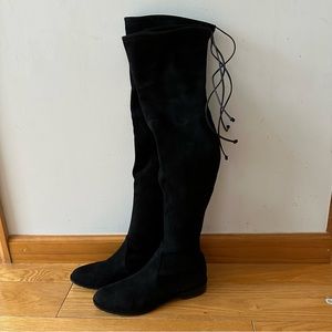 Stuart Weitzman Black Suede Lowland Boots